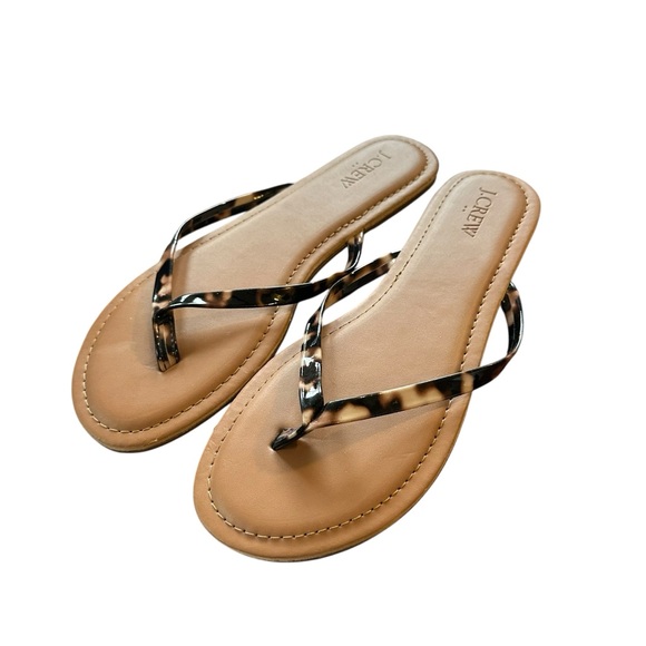 NWOT J Crew Factory Easy Summer Sandals Tortoise Shell Flip Flops 8 - Picture 4 of 8